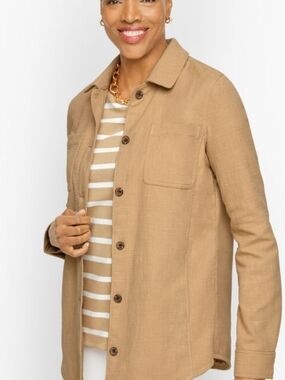 Talbots Women's Tan Button-Up Jacket